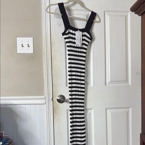 Black and White Striped Maxi Dress